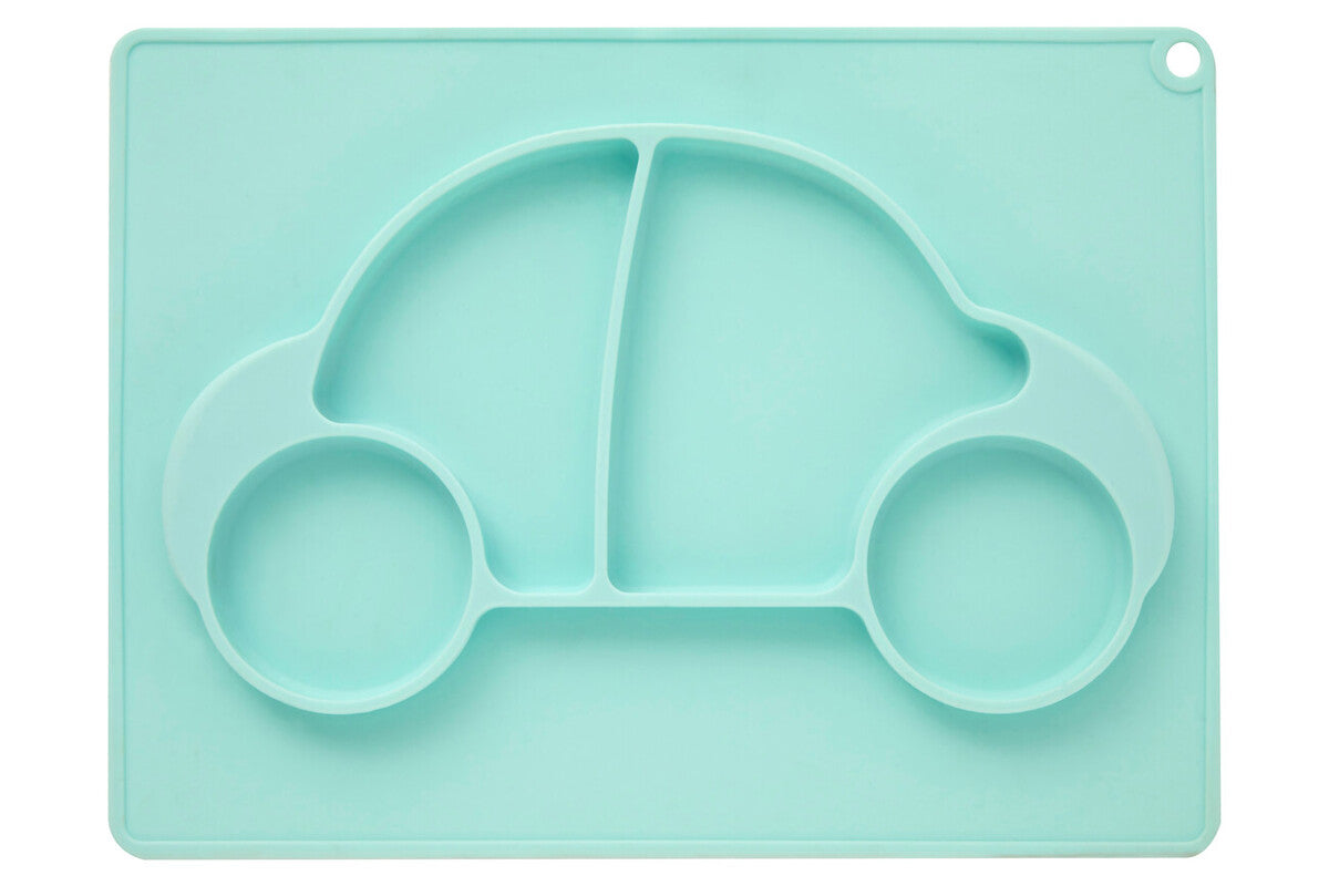 Zing Baby Blue Car Food Plate