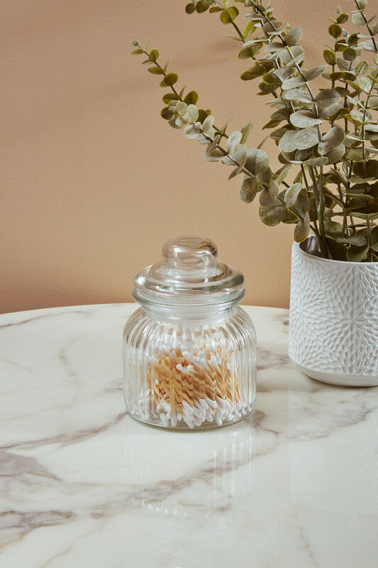 Ribbed Glass Storage Jar -600ml