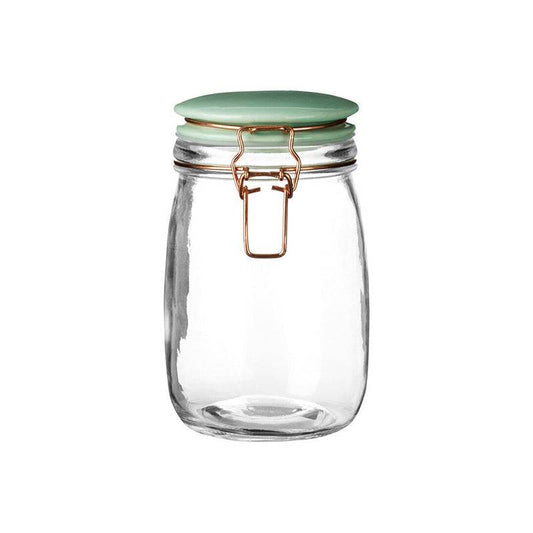 Retro Pastel Green Glass Jar- 1000ml - Premier Home
