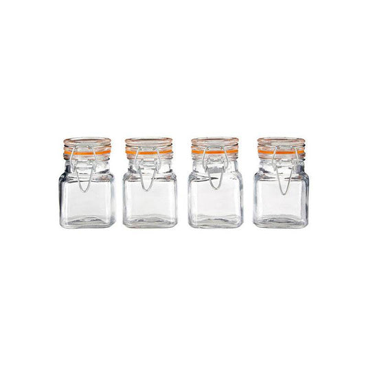 Luca Set of 4 Luca Clip Top Lid Glass Jars - Premier Home