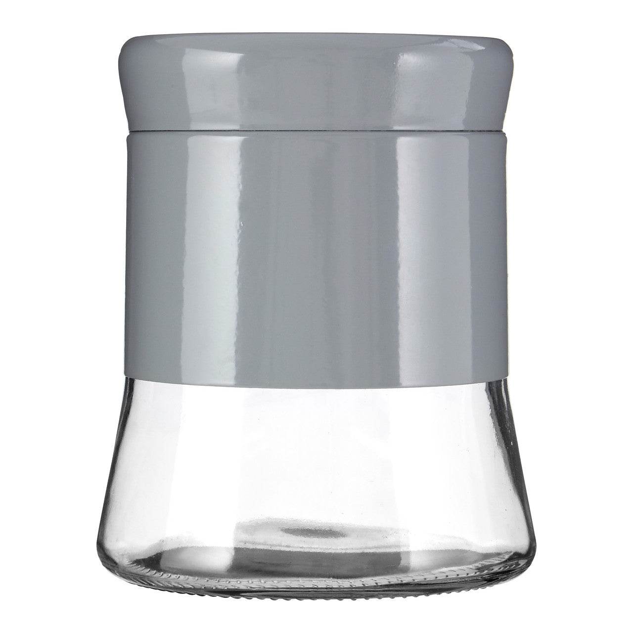 Grey Steel Wrap Glass Storage Jar - 800ml - Premier Home