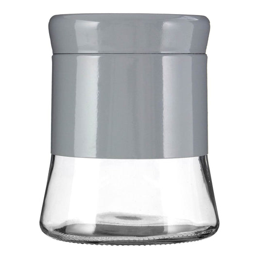 Grey Steel Wrap Glass Storage Jar - 800ml - Premier Home