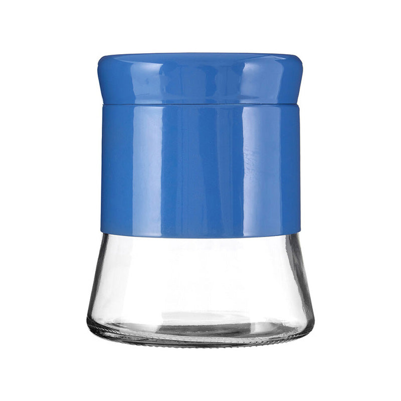 Blue Steel Wrap Glass Storage Jar