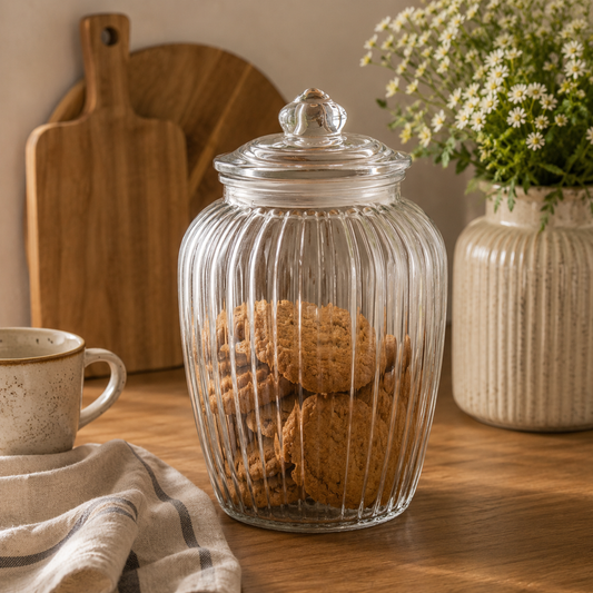 Vintage Design Glass Storage Jar - 2280ml