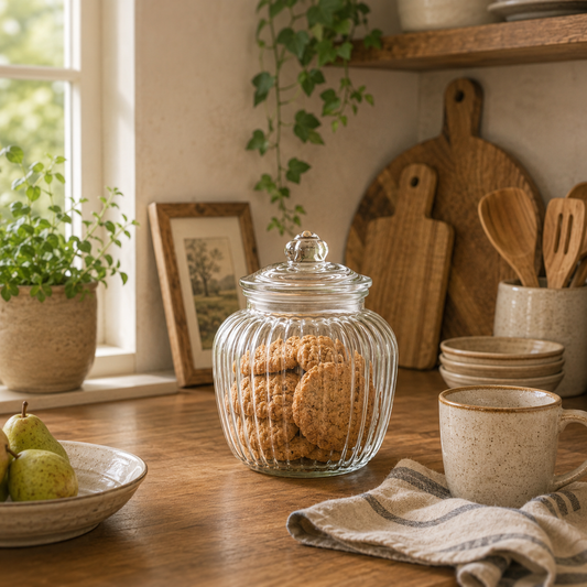 Vintage Design Glass Storage Jar - 1320ml