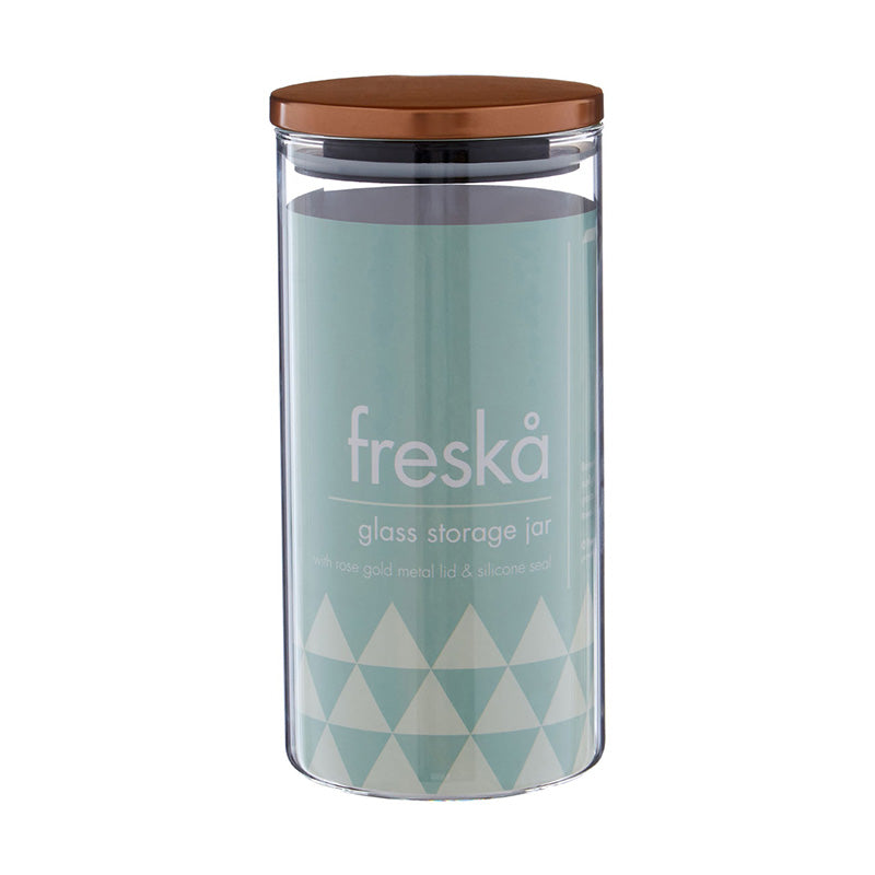 Freska Rose Gold Lid Storage Jar - 1300Ml