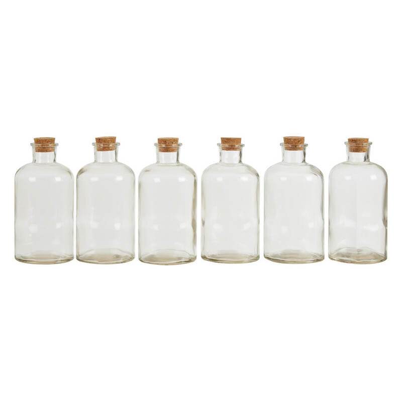 Tromso Set of 6 Round Glass Bottles - Premier Home