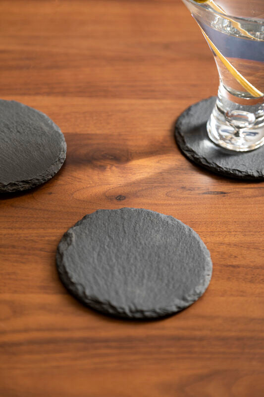 Set Of Four Slate Round Coasters