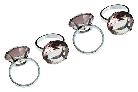 Smoke Grey Diamante Napkin Rings - Set Of 4 - Premier Home