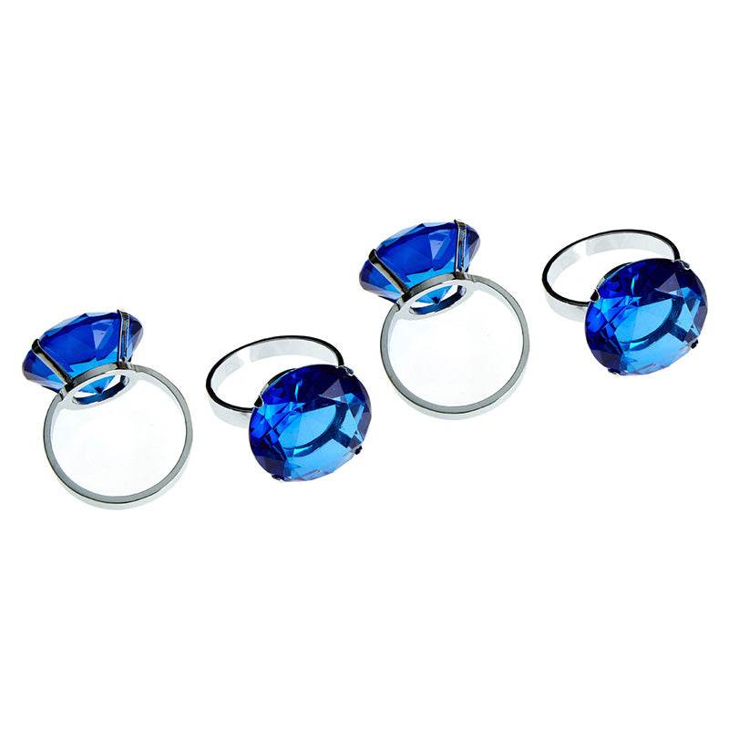 Sapphire Diamante Napkin Rings - Set Of 4 - Premier Home
