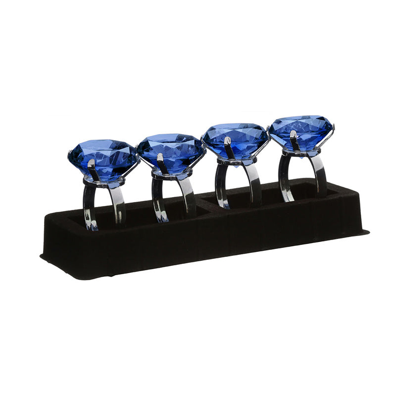Sapphire Diamante Napkin Rings - Set Of 4