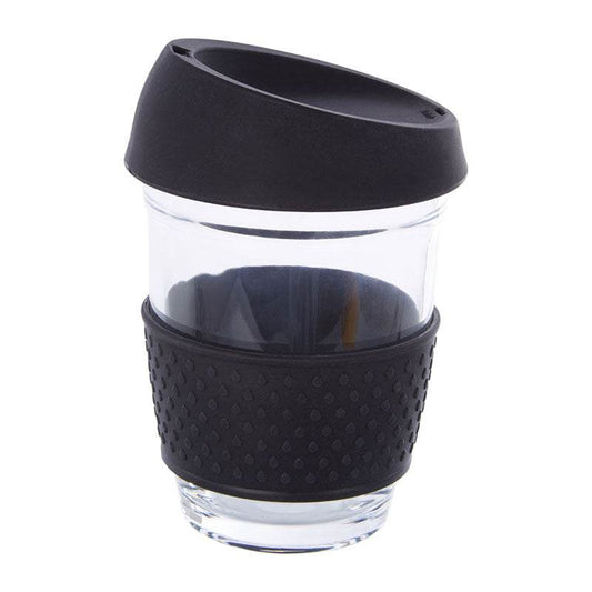 Mimo Glass Mug with Black Silicone Band Lid - Premier Home
