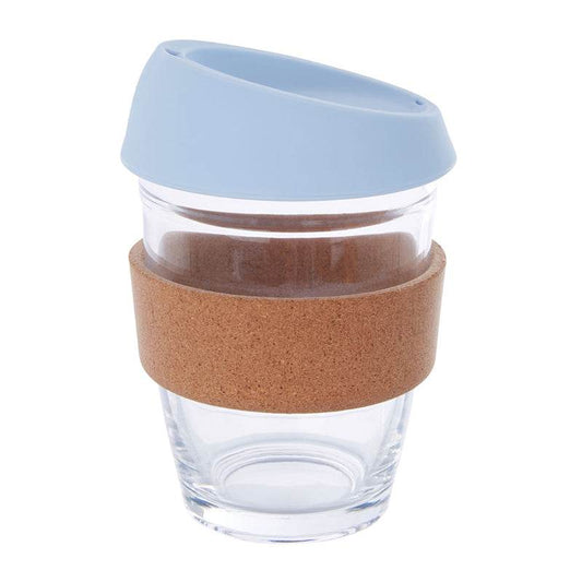 Mimo Glass Mug with Light Blue Silicone Lid - Premier Home