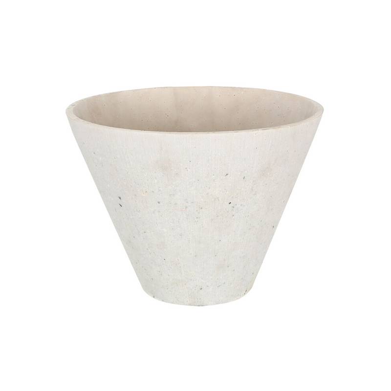 White Polyresin Round Edged Vase