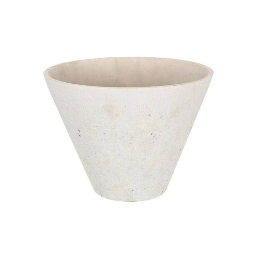 White Polyresin Round Edged Vase - Premier Home