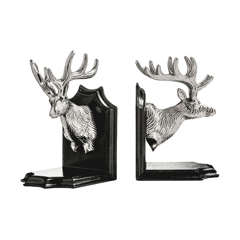 Stag Head Dark Brown Bookends - Set Of 2