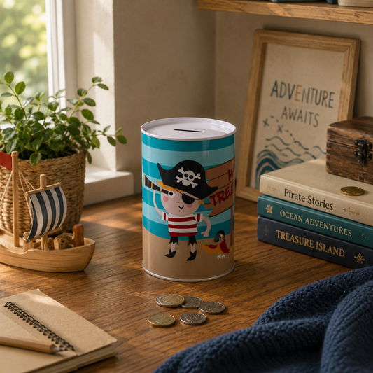Pirate Round Money Tin
