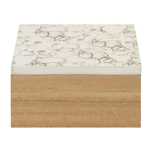 Mimo White Marble Effect Trinket Box - Premier Home