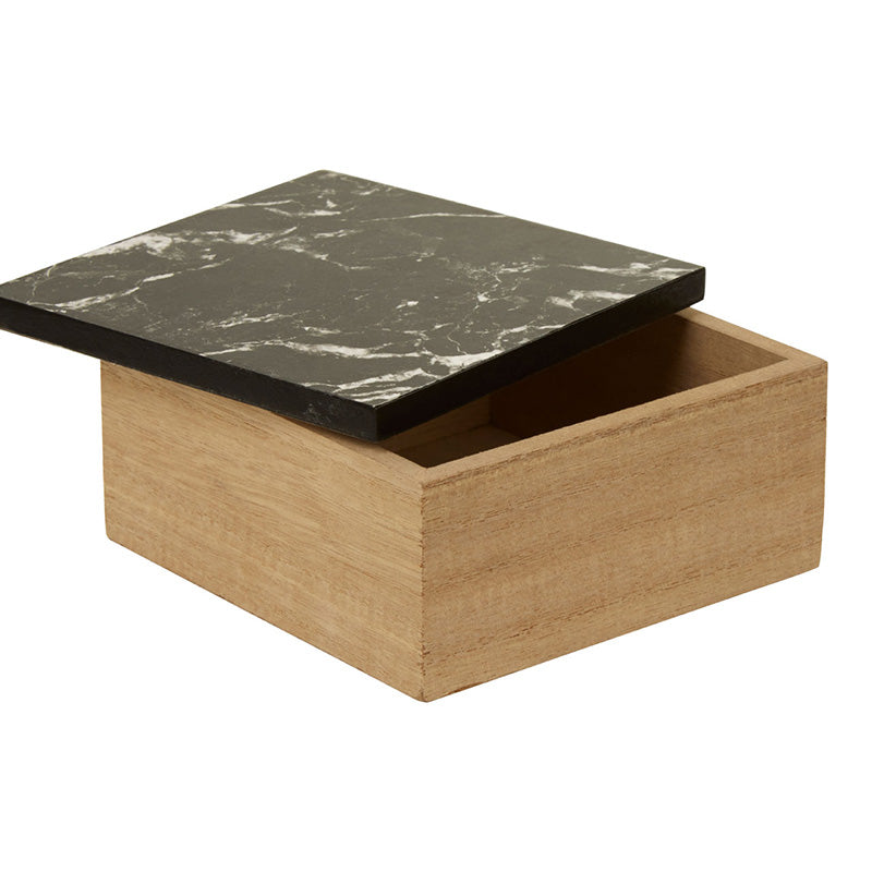Mimo Black Marble Effect Trinket Box