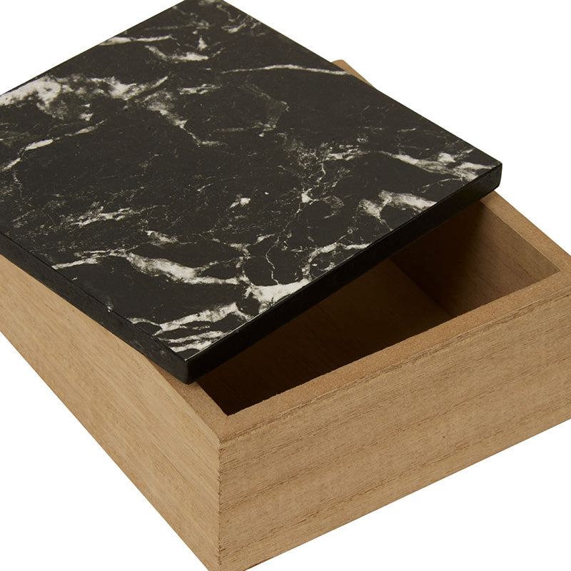 Mimo Black Marble Effect Trinket Box