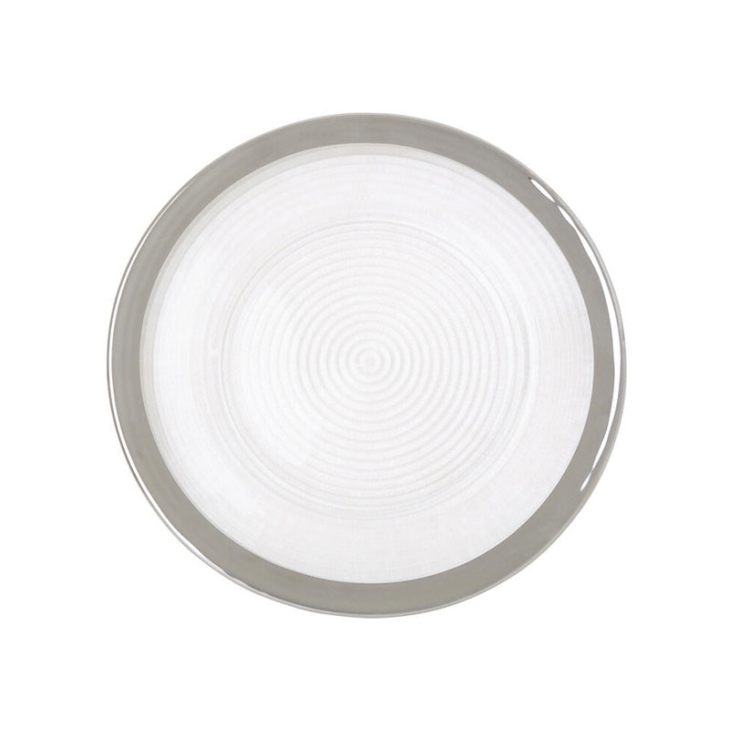 Ida Embossed Charger Plate With Silver Rim