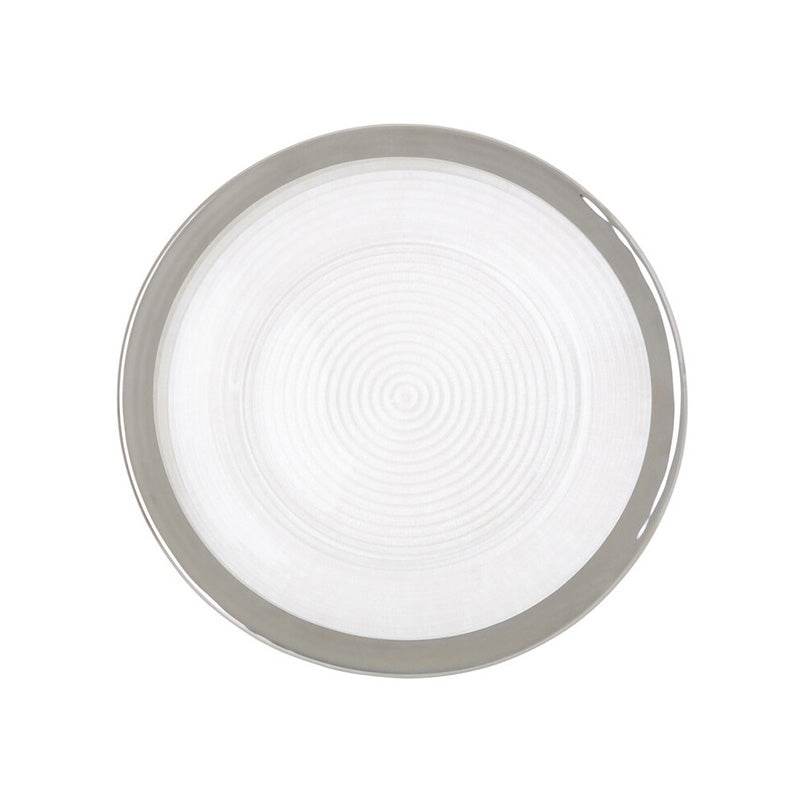 Ida Embossed Charger Plate With Silver Rim - Premier Home