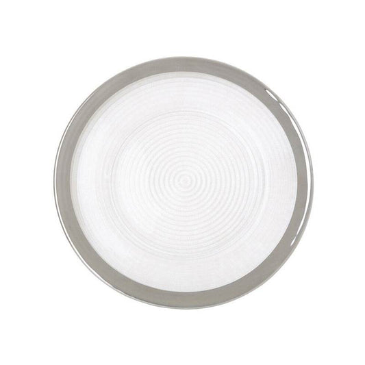 Ida Embossed Charger Plate With Silver Rim - Premier Home