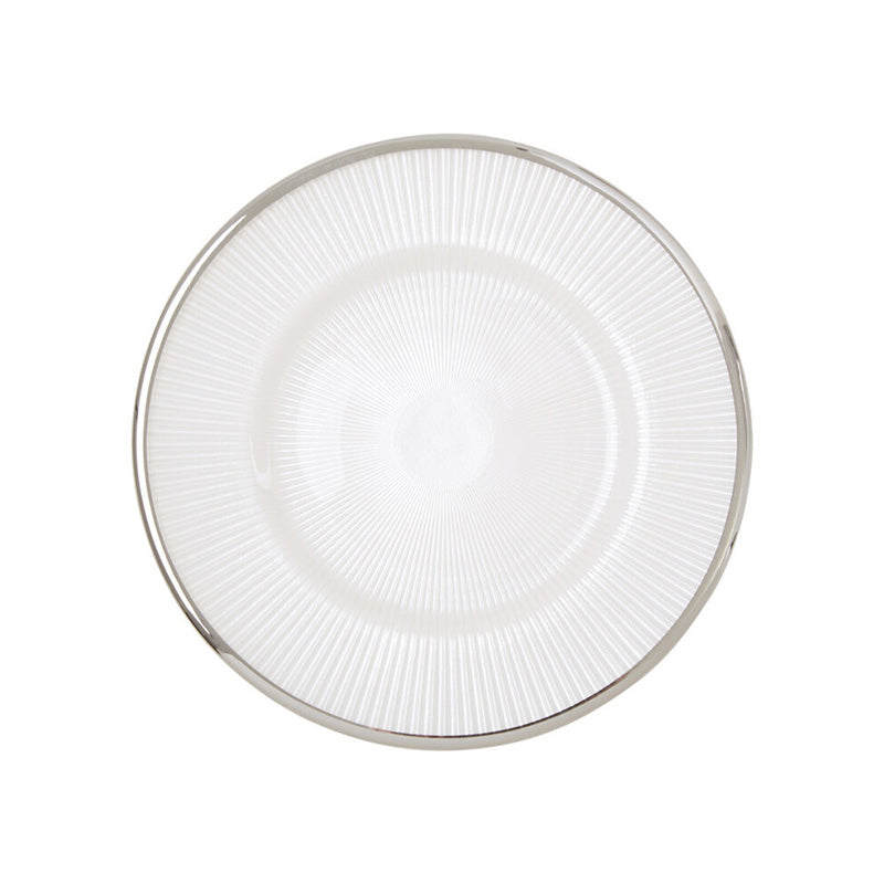 Ida 21cm Embossed White Glass Side Plate