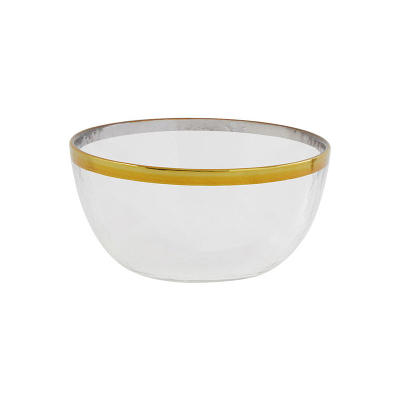 Ida 15cm Glass Bowl With Gold Rim