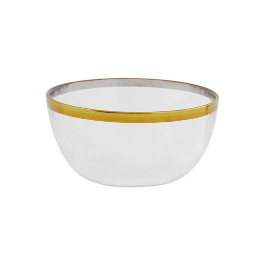 Ida 15cm Glass Bowl With Gold Rim - Premier Home