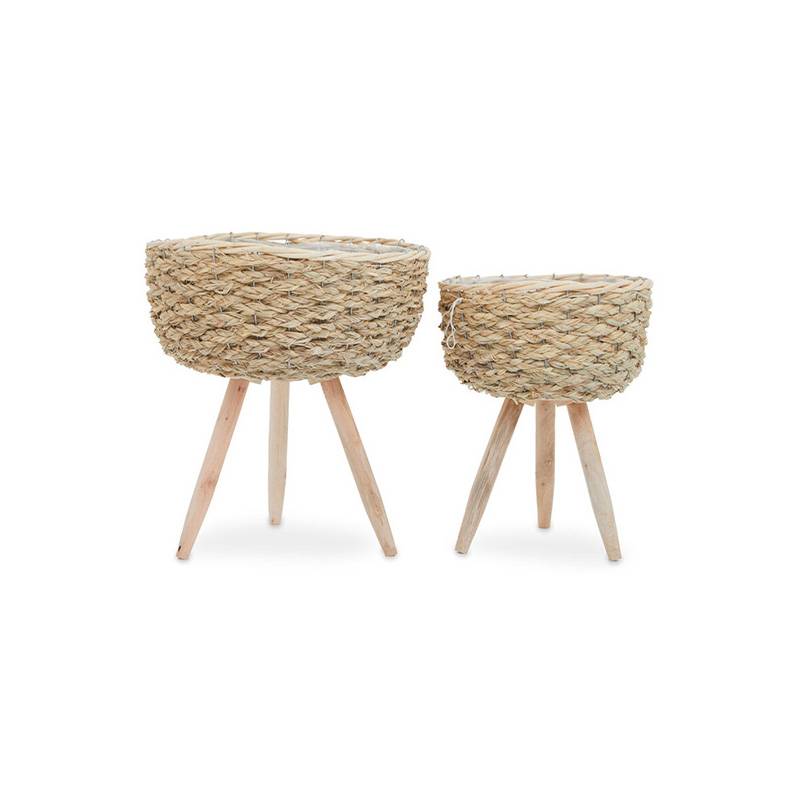 Lentigo Set Of Two Natural Planters