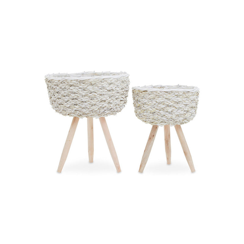 Lentigo Set Of Two White Planters