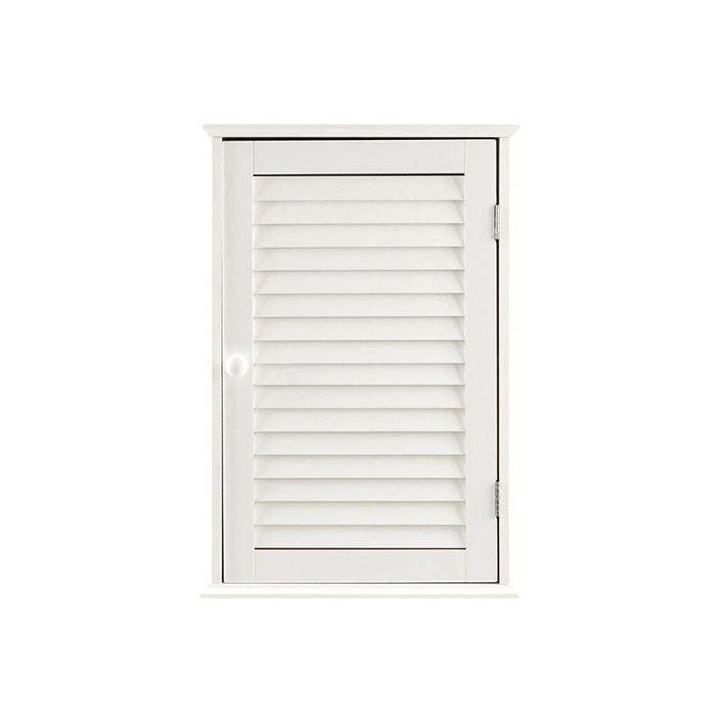 Shutter White Wood Wall Cabinet