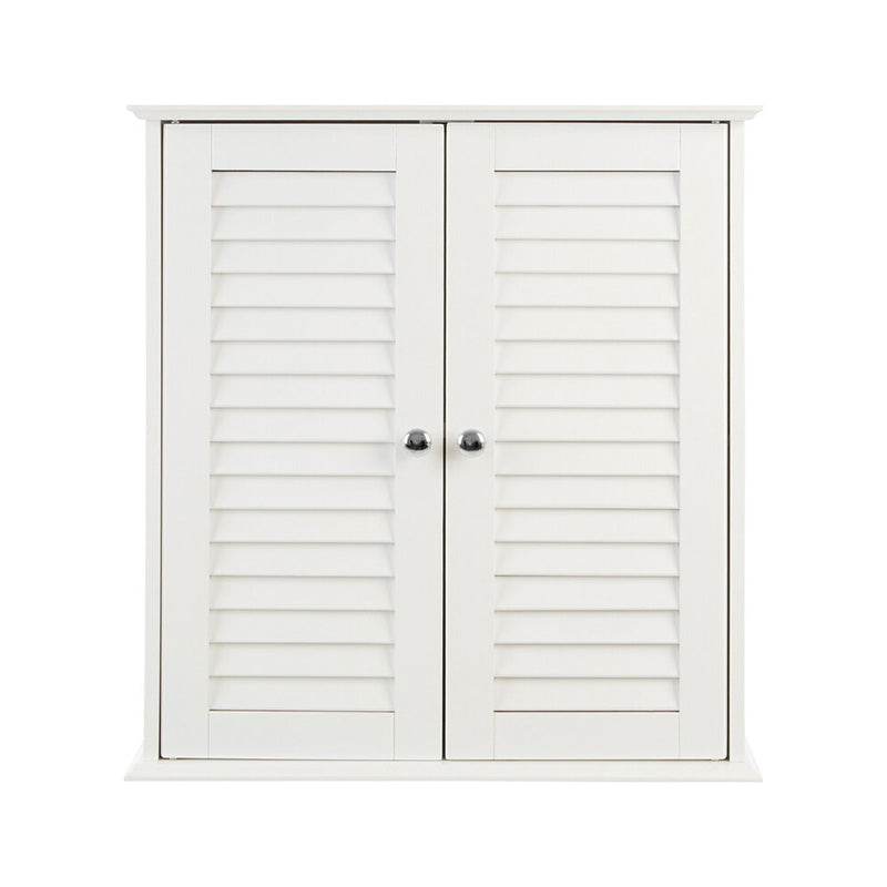Shutter White Wood 2 Door Wall Cabinet - Premier Home