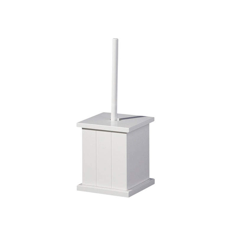 Portland White Wooden Toilet Brush Holder