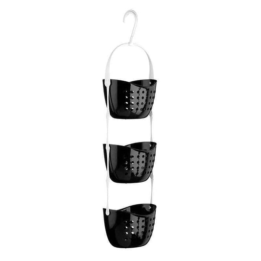 3 Tier Black Shower Caddy - Premier Home