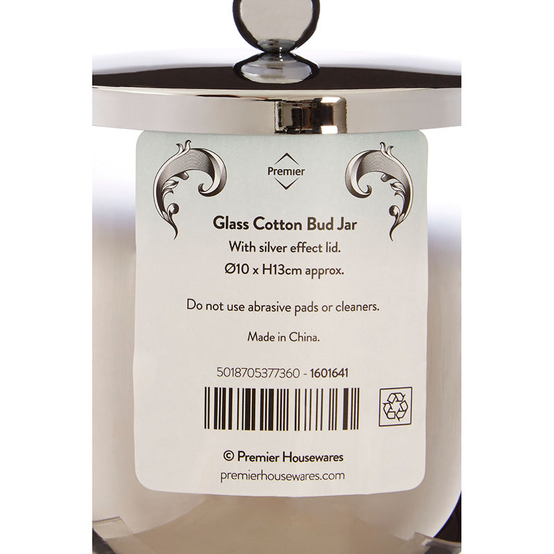 Elissa Silver Cotton Jar - 600Ml