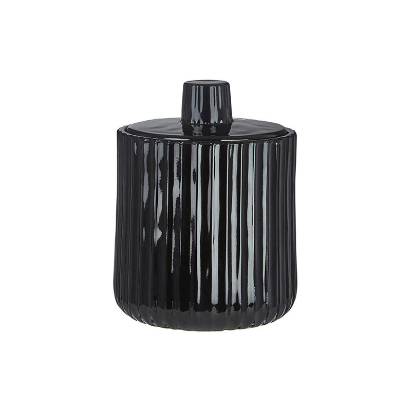 Ticino Brittany Black Glass Storage Jar