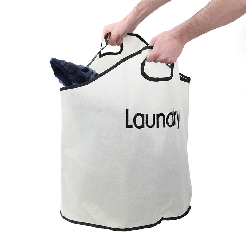 Cream Polyester Laundry Bag