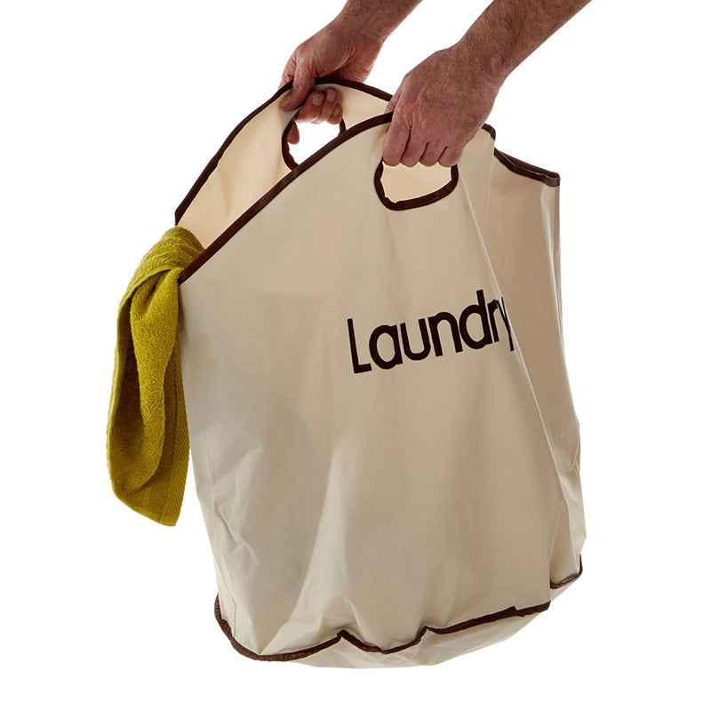 Beige Polyester Laundry Bag