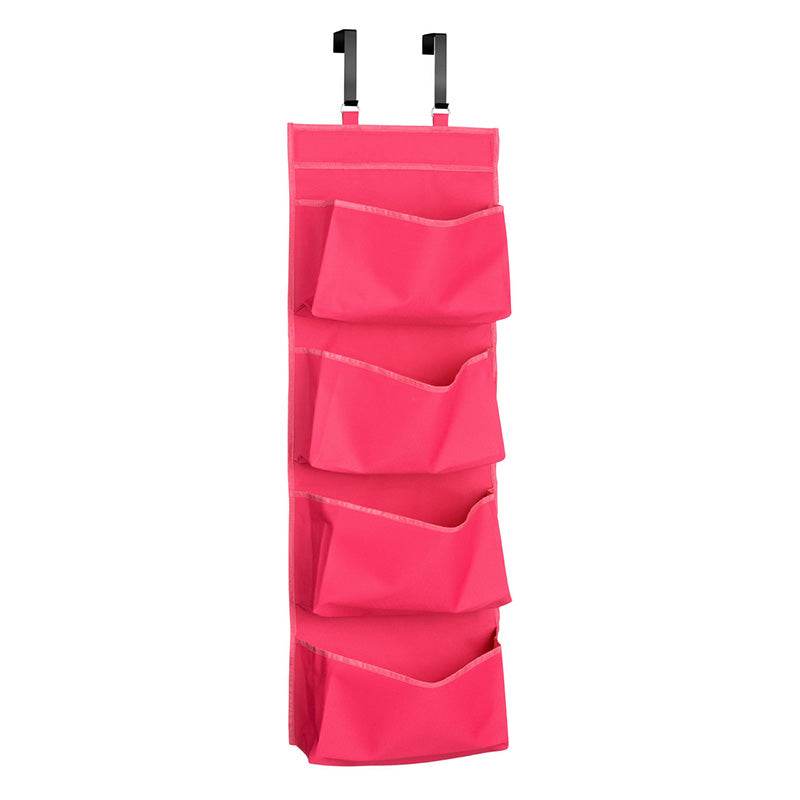 Over Door Hot Pink 4 Tier Hanging Organiser - Premier Home