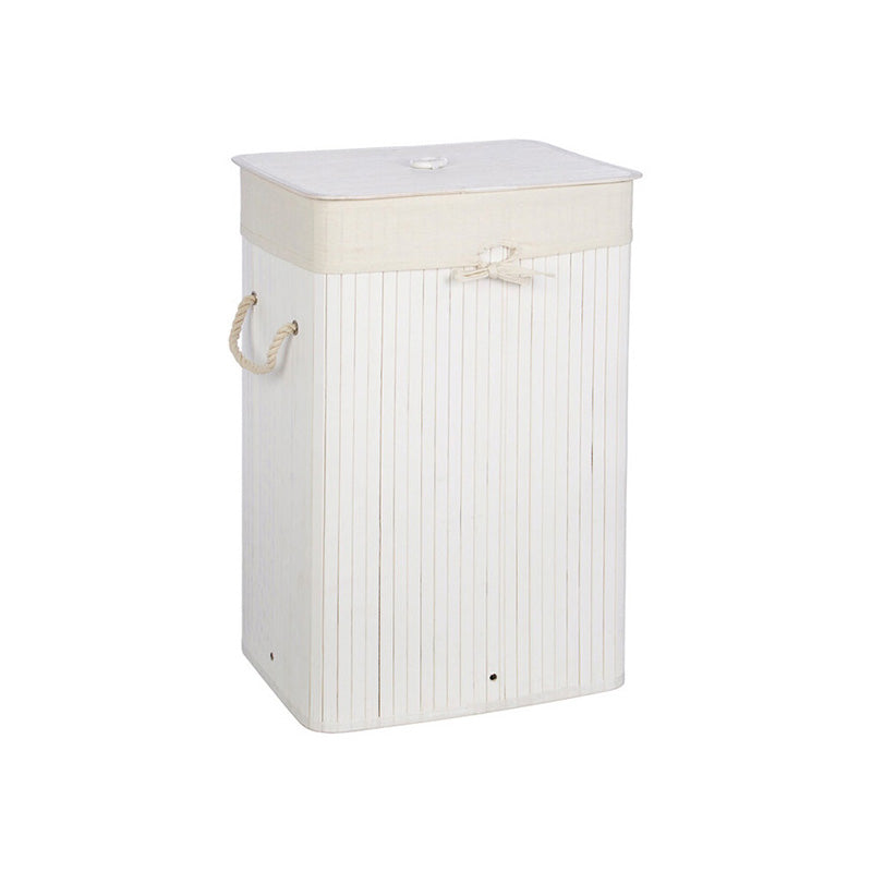 Kankyo White Bamboo Laundry Hamper