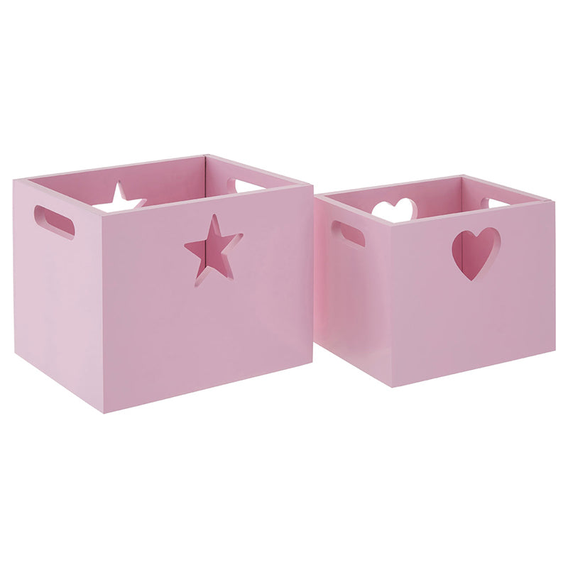 Pink Kids Storage Boxes - Set of 2