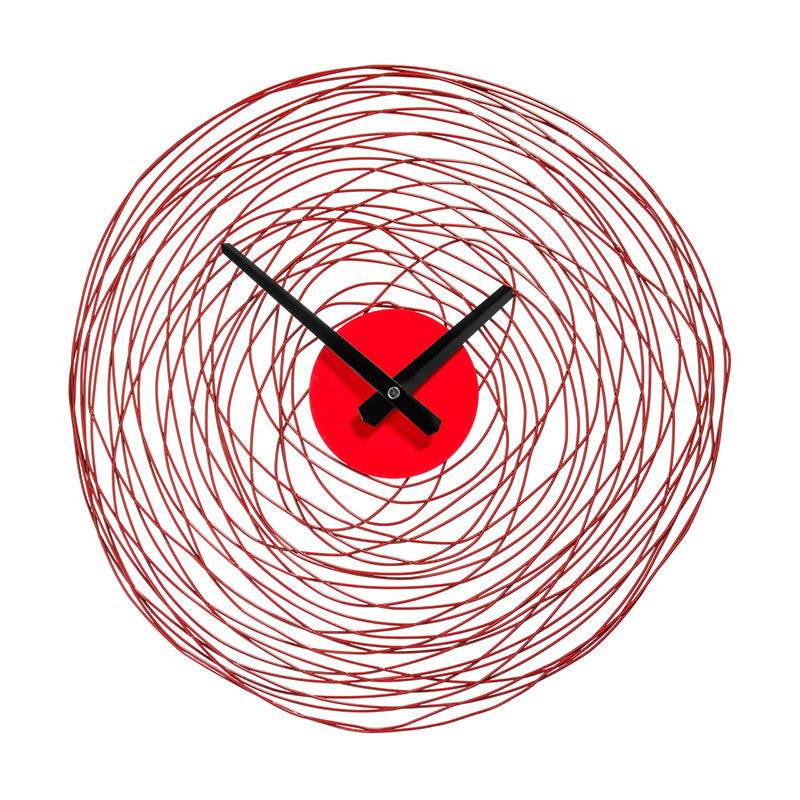 Red Swirl Metal And Plastic Wall Clock - Premier Home