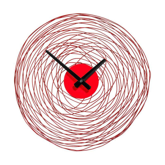 Red Swirl Metal And Plastic Wall Clock - Premier Home