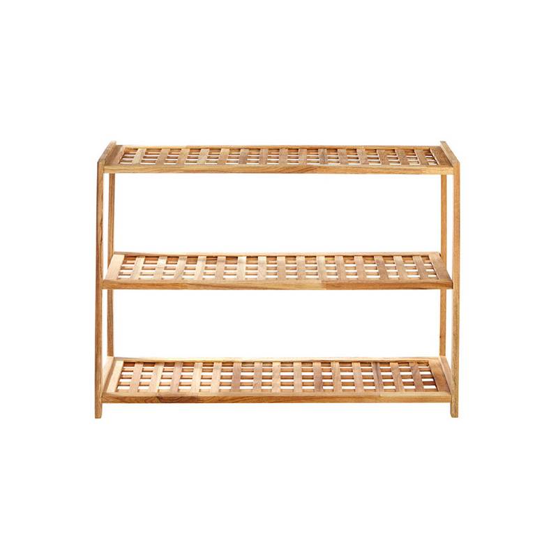Parker Walnut Wood Bathe Three Tier Shoe Rack