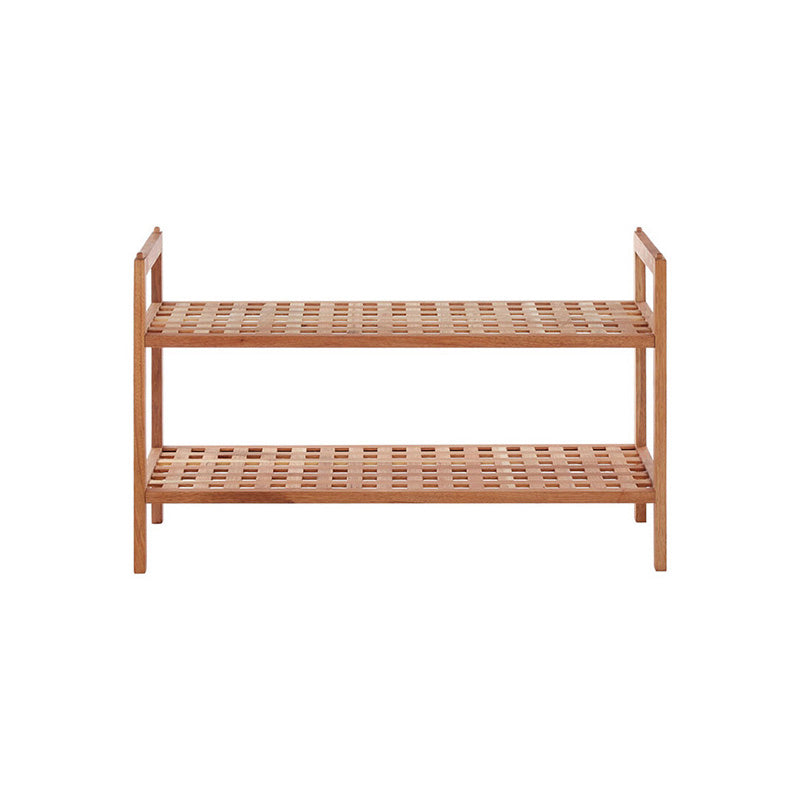 ARLA 2 Tier Grid Design Wooden Shoe Rack
