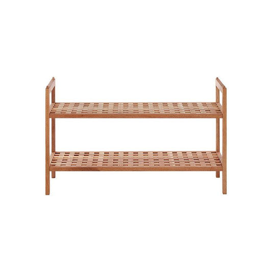 ARLA 2 Tier Grid Design Wooden Shoe Rack - Premier Home