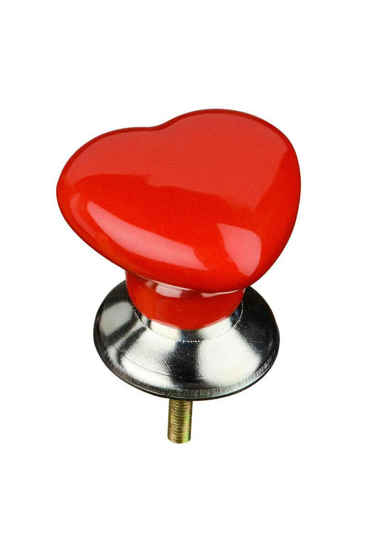 Heart Shape Red Ceramic Drawer Knobs - Premier Home