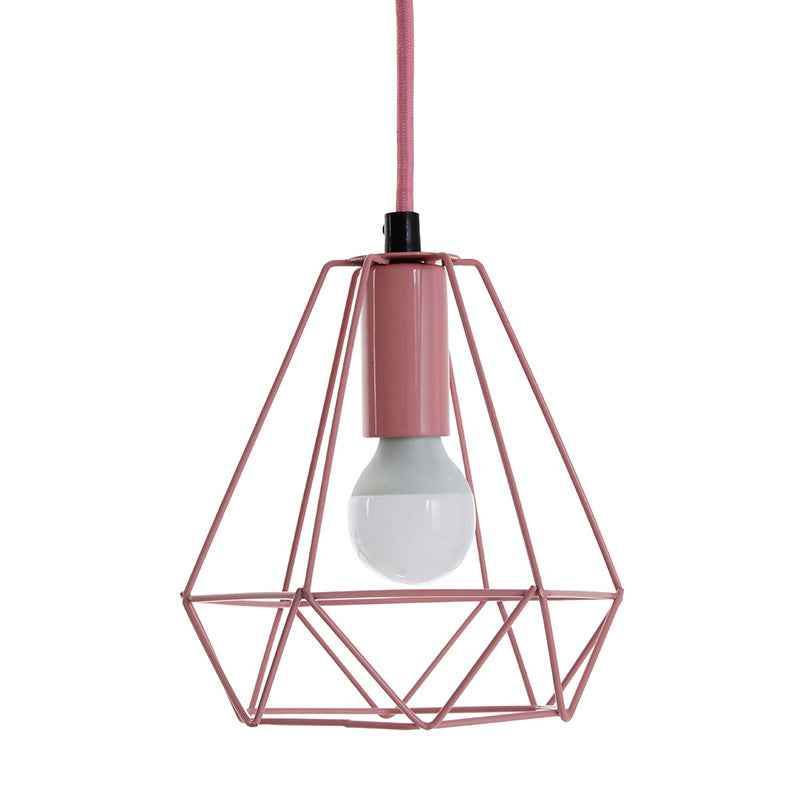 Beli Pink Metal Wire Pendant Light - Premier Home